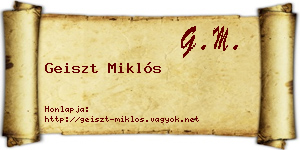 Geiszt Miklós névjegykártya